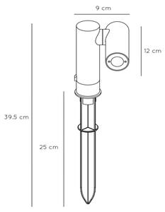 Lucide 27894/05/29 -LED Zunanja svetilka TATUM LED/4,5W/230V IP65 39,5 cm antracit