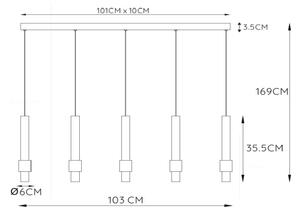 Lucide 24402/30/30 -LED Zatemnitveni lestenec na vrvici MARGARY 5xLED/4,2W/230V črna