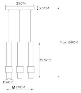 Lucide 24402/15/30 - LED Zatemnitveni lestenec na vrvici MARGARY 3xLED/4W/230V črna