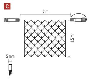 LED Zunanja božična veriga 160xLED/2x1,5m IP44 hladno bela