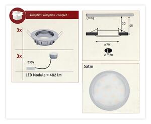 Paulmann 93960 - SET 3xLED/7W IP44 Zatemnitvena kopalniška svetilka COIN 230V