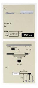 Paulmann 93577 - KOMPLET 3x LED Vgradna svetilka FLEECY 3xLED/3,6W/230V