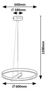 Rabalux 72222 - LED Lestenec na vrvici THRAC LED/34W/230V mat krom