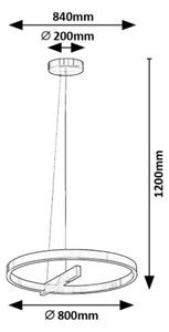 Rabalux 72223 - LED Lestenec na vrvici THRAC LED/40W/230V sijajni krom