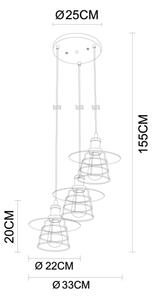 Globo 15086-3H - Lestenec VIEJO 3xE27/60W/230V