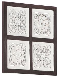 VidaXL Ročno izrezljani stenski panel MDF 40x40x1,5 cm rjav in bel