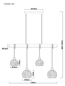 Globo 15452-4H - Lestenec na vrvici ADAJA 4xE27/40W/230V