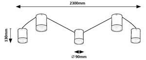 Rabalux 71295 - Stropna svetilka LOOPLAB 5xG9/28W/230V