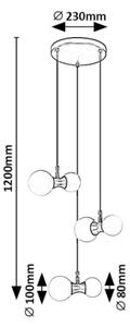 Rabalux 72300 - Lestenec na vrvici LITION 6xG9/28W/230V