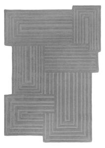 Siva ročno tkana volnena preproga 160x230 cm Zen Rectangles – Flair Rugs