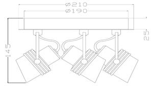 Lucide 34944/13/30 - Reflektor TUNDRAN 3xGU10/5W/230V črna