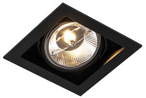 Moderni vgradni reflektor črne barve 18 cm nastavljiv - Artemis 111