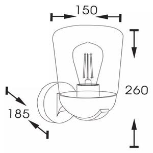 Lucide 27837/01/30 - Zunanja stenska svetilka TULSA 1xE27/40W/230V IP44 črna