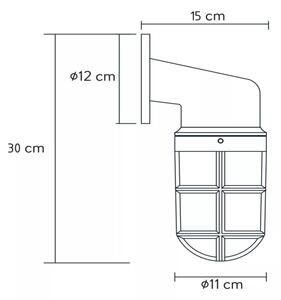 Lucide 11892/01/30 - Zunanja stenska svetilka DUDLEY 1xE27/40W/230V IP44 črna