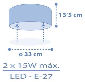 Dalber 42006T - Otroška stropna svetilka COLOR LIGHT 2xE27/15W/230V modra