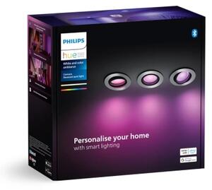 Philips - SET 3xLED RGBW Zatemnitvena vgradna svetilka Hue CENTURA 1xGU10/4,2W/230V