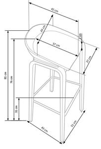 Barski stol 81x51 cm bež/bela