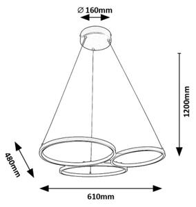 Rabalux 72297 - LED Lestenec na vrvici FORMAND LED/38W/230V črna