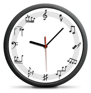 Stenska ura z glasbenimi notami namesto številk