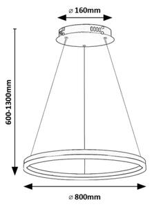 Rabalux 72302 - LED Lestenec na vrvici ISAURE LED/45W/230V