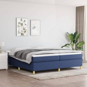 VidaXL Box spring postelja z vzmetnico moder 200x200 cm blago