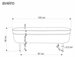 Klop s predalom AVEIRO 46x120 cm bela