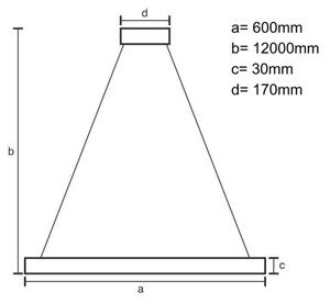 LED Zatemnitveni lestenec na vrvici LED/75W/230V 3000-6500K + Daljinski upravljalnik