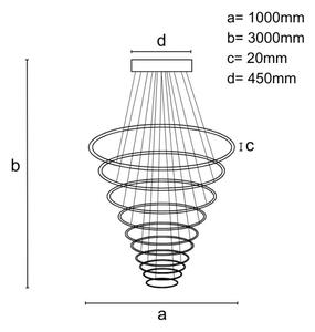 LED Zatemnitveni lestenec na vrvici LED/365W/230V 3000-6500K + Daljinski upravljalnik