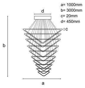 LED Zatemnitveni lestenec na vrvici LED/385W/230V 3000-6500K + Daljinski upravljalnik