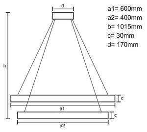 LED Zatemnitveni lestenec na vrvici LED/100W/230V 3000-6500K + Daljinski upravljalnik