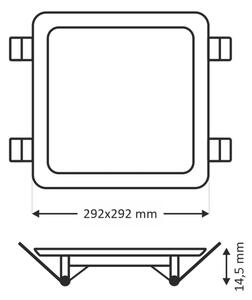 LED Vgradna svetilka SQUARE LED/24W/230V 4200K 29,2x29,2 cm rjava