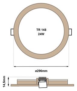 LED Vgradna svetilka CIRCLE LED/24W/230V 4200K pr. 29,6 cm rjava