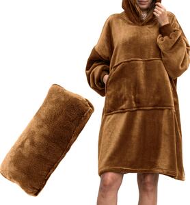 Pulover & odeja s kapuco 4v1 – toffee XXL