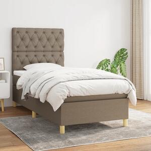 VidaXL Box spring postelja z vzmetnico taupe 80x200 cm blago