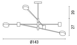 LED Lestenec na drogu LED/36W/230V 3000K zlata