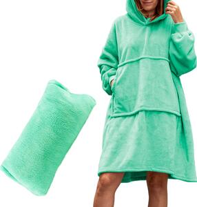 Pulover & odeja s kapuco 4v1 – mint XXL