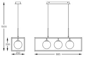 Zuma Line MD3115-3-3BT-LED Lestenec na vrvici PIRO 3xG9/3,5W/230V+LED/33W 2700-6000K