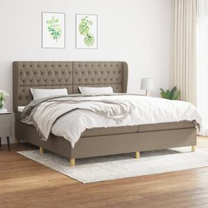 VidaXL Box spring postelja z vzmetnico taupe 200x200 cm blago