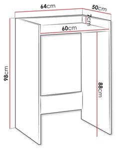 Washing stroj cabinet POLA 98x64 cm bela