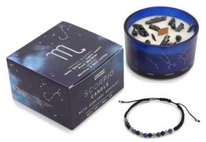 Zodiakalna kristalna sveča z energijsko zapestnico – ŠKORPIJON