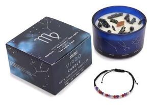 Zodiakalna kristalna sveča z energijsko zapestnico – DEVICA
