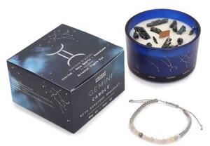 Zodiakalna kristalna sveča z energijsko zapestnico – DVOJČKA