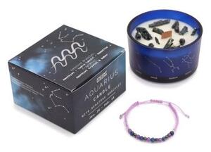 Zodiakalna kristalna sveča z energijsko zapestnico – VODNAR