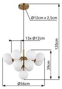 Globo 56143-13G - Lestenec na vrvici GRAPPY 13xG9/5W/230V