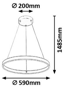 Rabalux 6299 - LED Zatemnitveni lestenec na vrvici OTHELLO LED/36W/230V + Daljinski upravljalnik