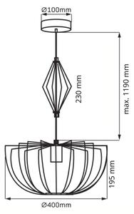 Lestenec na vrvici JASMINA 1xE27/20W/230V pr. 40 cm zlata