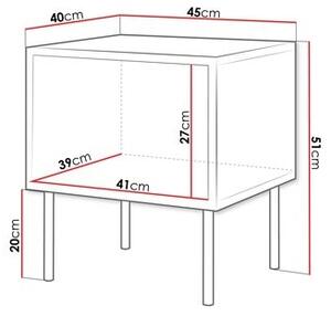 SET 2x Nočna omarica CORTINA 51x45 cm črna