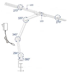 LED Zatemnitvena fleksibilna namizna svetilka LED/24W/230V 3000-6500K CRI 92 črna