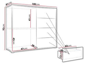 Kabinet GESITA 93x41 cm bela