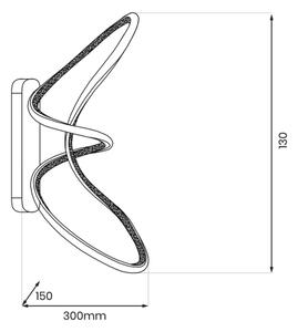 LED Stenska svetilka TESORO LED/15W/230V črna